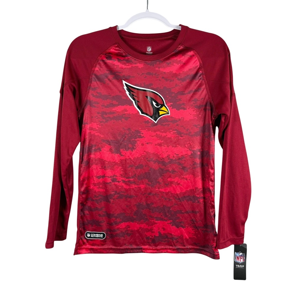 NFL Kids L 14/16 Arizona Cardinals Shirt Red Camo Digital Print Sporty Fan Gear